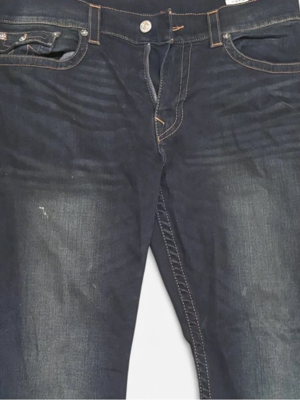 True Religion Men's Dark Indigo Straight Jeans